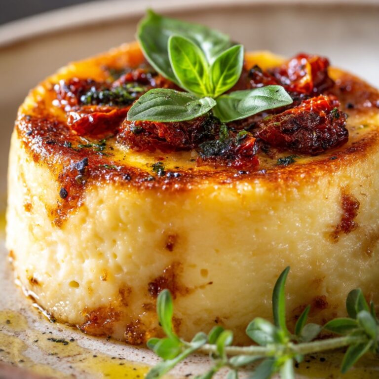 Crème Brûlée au Parmesan, Tomates Séchées et Basilic – Une Entrée Chic ...
